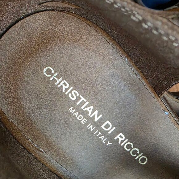 NEW CHRISTIAN DI RICCIO ( 9.5 ) Italian Brown Leather Square Toe Mary Jane's - Picture 11 of 11